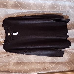 Aerie, black sweater, oversized, side slots, size small, NWT